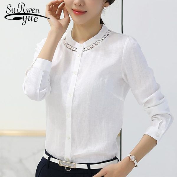 women's blouses & shirts blusas mujer de moda 2021 women blouse long sleeved linen white shirt female bottoming loose round collar blus
women's blouses & shirts blusas mujer de moda 2021 women blouse long sleeved linen white shirt female bottoming loose round collar blus