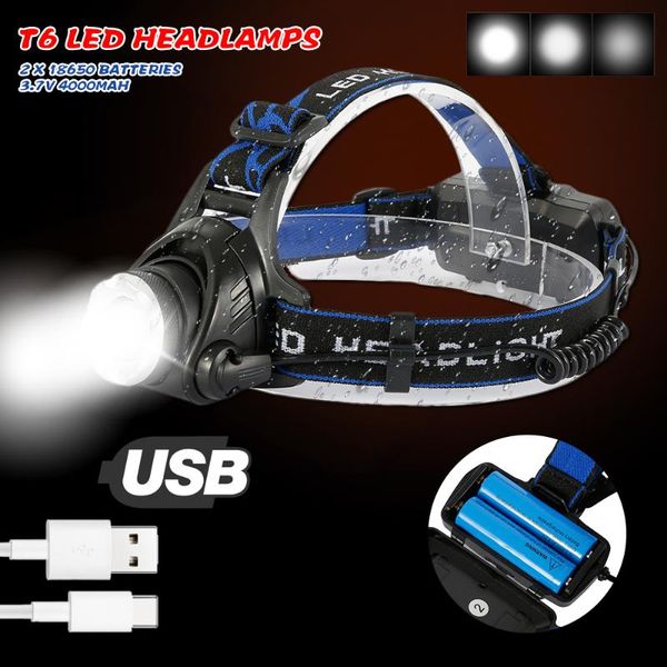 headlamps t6 zoomable fishing light head led headlamp headlight waterproof 30000 lumens for camping + 2x18650 battery
headlamps t6 zoomable fishing light head led headlamp headlight waterproof 30000 lumens for camping + 2x18650 battery