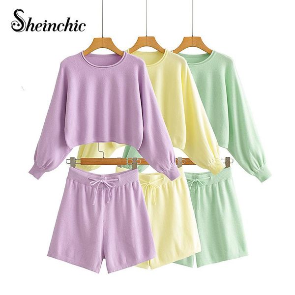 women's tracksuits sheinchic 2021 autumn color knitted + shorts womens 2pcs lounge wear sets long sleeve pullover clothes set, Gray
women's tracksuits sheinchic 2021 autumn color knitted + shorts womens 2pcs lounge wear sets long sleeve pullover clothes set, Gray