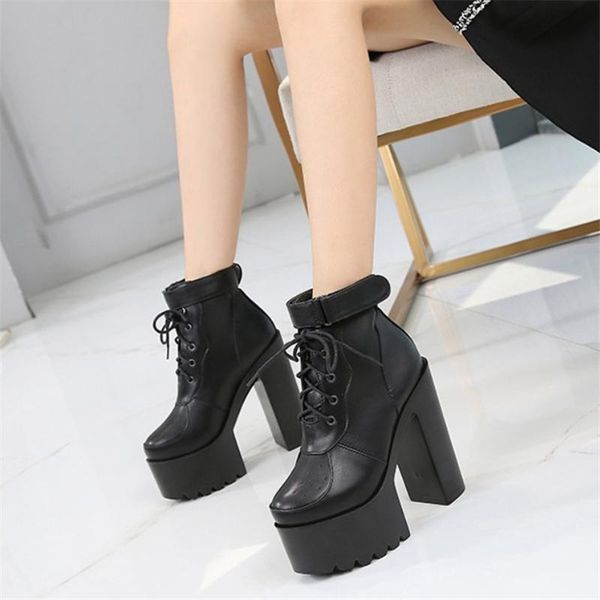 boots jianbudan height increasing women's autumn high heels fashion super leather platform waterproof ankle, Black
boots jianbudan height increasing women's autumn high heels fashion super leather platform waterproof ankle, Black
