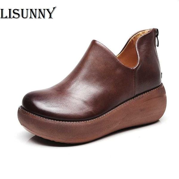 dress shoes 2021 women's on the platform women vintage genuine leather wedges spring casual footwear, Black
dress shoes 2021 women's on the platform women vintage genuine leather wedges spring casual footwear, Black