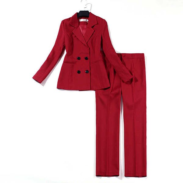 women's office suit pants professional interview s double-breasted ladies blazer jacket slim trousers 210527, White
women's office suit pants professional interview s double-breasted ladies blazer jacket slim trousers 210527, White