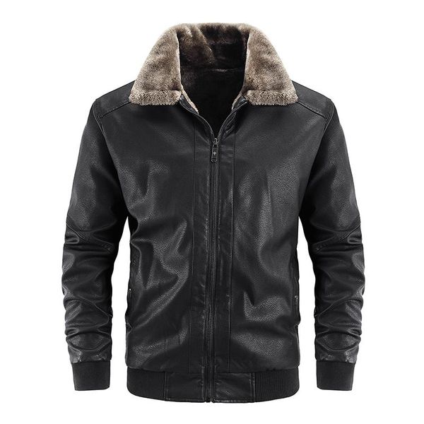 men's fur & faux 2021 winter leather jacket collar lapel outdoor windproof waterproof lining is coat fake suede pu windbreaker, Black
men's fur & faux 2021 winter leather jacket collar lapel outdoor windproof waterproof lining is coat fake suede pu windbreaker, Black
