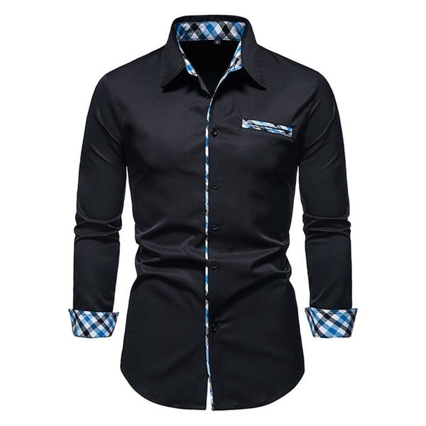 men's casual shirts slim fit shirt autumn winter stitching long sleeved harajuku men lapel oversized chemise homme, White;black
men's casual shirts slim fit shirt autumn winter stitching long sleeved harajuku men lapel oversized chemise homme, White;black