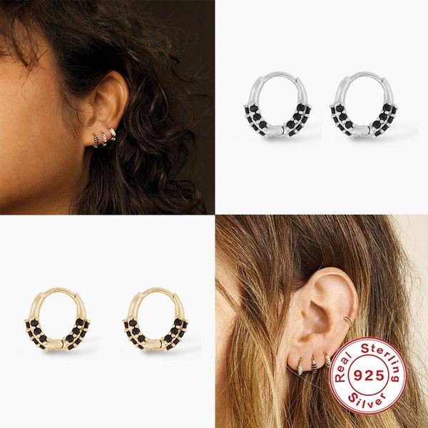 hoop & huggie gs earring jewelry black ziron hoops pendientes for birthday anniversary 925 sterling silver woman earrings oorbellen, Golden;silver
hoop & huggie gs earring jewelry black ziron hoops pendientes for birthday anniversary 925 sterling silver woman earrings oorbellen, Golden;silver