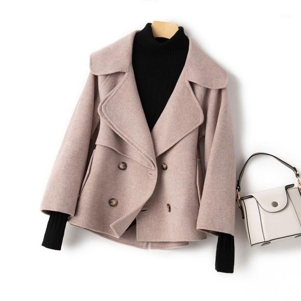 women's wool & blends short solid double sided 100% jacket women single breasted elegant overcoat winter coat casual clothes outerwear, Black
women's wool & blends short solid double sided 100% jacket women single breasted elegant overcoat winter coat casual clothes outerwear, Black