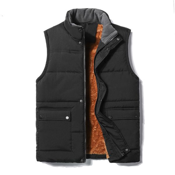 autumn and winter men's down large size thickened warm vest outdoor jacket, Black;white
autumn and winter men's down large size thickened warm vest outdoor jacket, Black;white