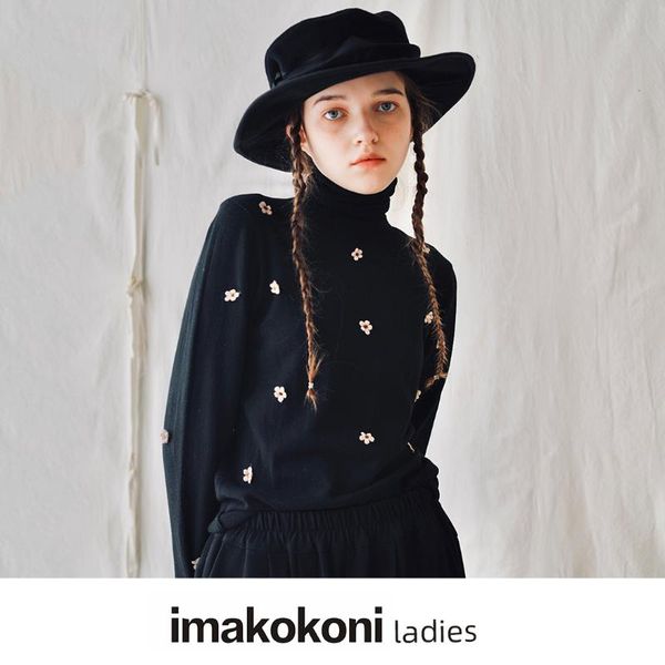 women's sweaters imakokoni high-neck knitted flower bottoming outer wear pullover long-sleeved to keep warm original design, White;black
women's sweaters imakokoni high-neck knitted flower bottoming outer wear pullover long-sleeved to keep warm original design, White;black