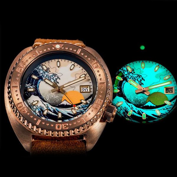 wristwatches abalone sapphire men's diving watch kanagawa black skull dial retro bronze case 200m waterproof luminous nh35 automatic mo, Slivery;brown
wristwatches abalone sapphire men's diving watch kanagawa black skull dial retro bronze case 200m waterproof luminous nh35 automatic mo, Slivery;brown