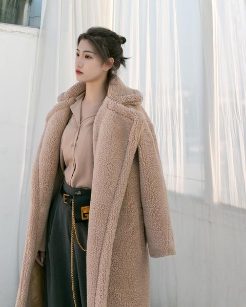 women's wool & blends autumn winter warm teddy woolen coats women fashion casual turn-down collar female thick double-faced velvet outw, Black
women's wool & blends autumn winter warm teddy woolen coats women fashion casual turn-down collar female thick double-faced velvet outw, Black