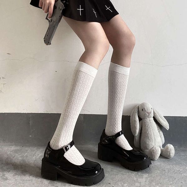 spring and summer thin lolita rhombic hollow out middle tube socks female twist breathable calf, Black;white
spring and summer thin lolita rhombic hollow out middle tube socks female twist breathable calf, Black;white