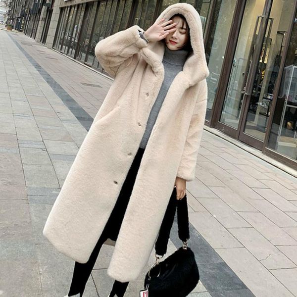 women's fur & faux female thicken warm jacket ladies long coats winter hooded mink women large sizes loose overcoat outerwear, Black
women's fur & faux female thicken warm jacket ladies long coats winter hooded mink women large sizes loose overcoat outerwear, Black