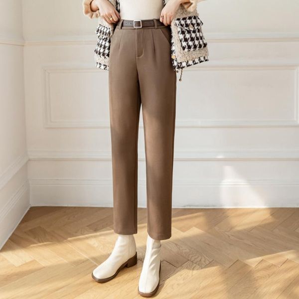 women's pants & capris straight woolen women high waist autumn winter all-match casual simple ninth trousers belt, Black;white
women's pants & capris straight woolen women high waist autumn winter all-match casual simple ninth trousers belt, Black;white