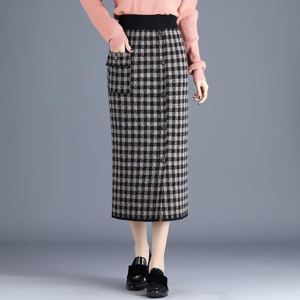 autumn & winter new knitted plaid skirt high waist thin thicker stretch all-match women a-line long skirt tide ing, Black
autumn & winter new knitted plaid skirt high waist thin thicker stretch all-match women a-line long skirt tide ing, Black