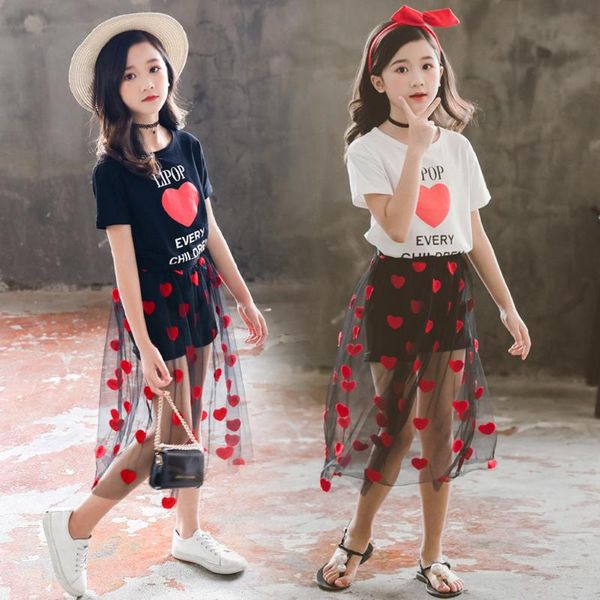 #5 teen kids girls letter heart shape short sleeve t shirt tulle dress outfits set girl baby clothing costume girls, White
#5 teen kids girls letter heart shape short sleeve t shirt tulle dress outfits set girl baby clothing costume girls, White