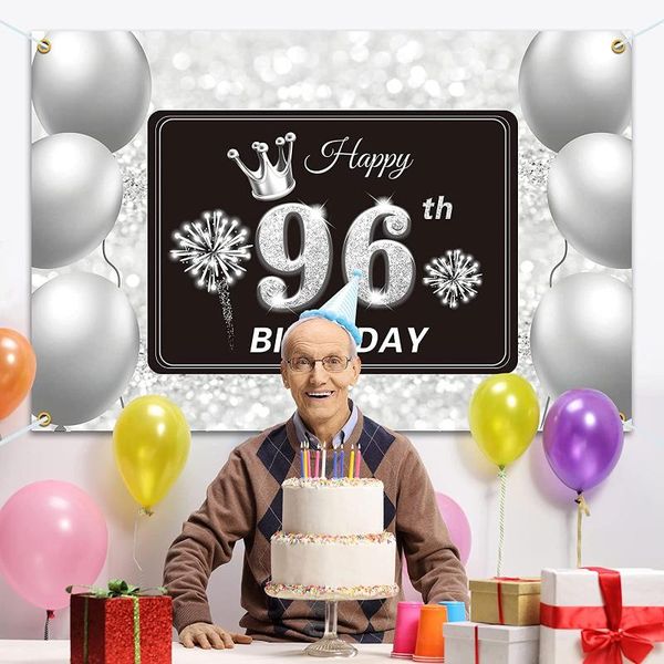 party decoration happy 96th birthday backdrop banner - 96 decorations supplies for men women silver
party decoration happy 96th birthday backdrop banner - 96 decorations supplies for men women silver