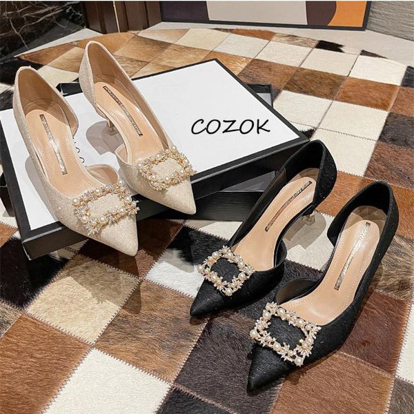 dress shoes 2021 high heels ladies women black fashion korean casual elegant