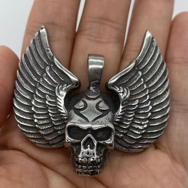design jewelry punk jewelry titanium steel men's personality fashion domineering wing skull pendant, Silver
design jewelry punk jewelry titanium steel men's personality fashion domineering wing skull pendant, Silver