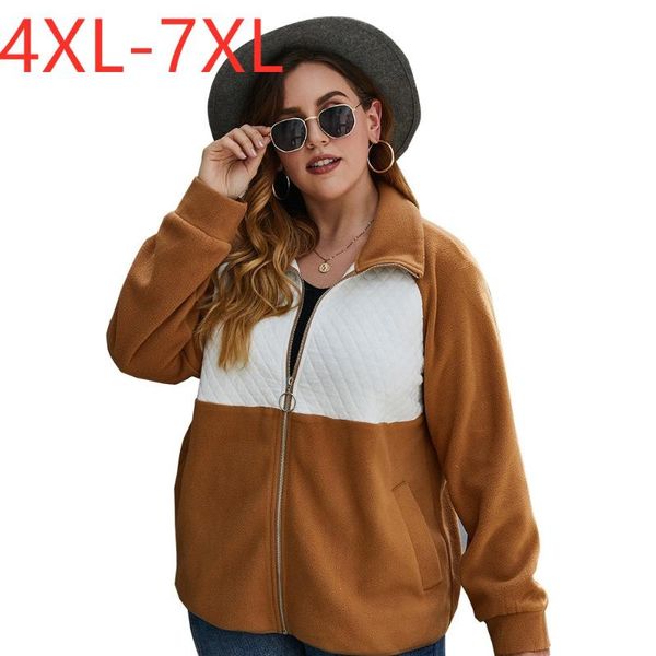 new 2021 ladies autumn winter plus size jacket for women large loose long sleeve khaki blue velvet zipper coat 4xl 5xl 6xl 7xl, Black;brown
new 2021 ladies autumn winter plus size jacket for women large loose long sleeve khaki blue velvet zipper coat 4xl 5xl 6xl 7xl, Black;brown