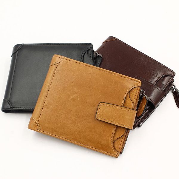 wallets genuine leather men wallet clutch vintage male purse hasp short money clip purses, Red;black
wallets genuine leather men wallet clutch vintage male purse hasp short money clip purses, Red;black