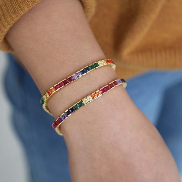 charm bracelets crystal rainbow baguette bracelet bangle for women paved clear cz 2021 luxury gold filled party jewelry gift, Golden;silver
charm bracelets crystal rainbow baguette bracelet bangle for women paved clear cz 2021 luxury gold filled party jewelry gift, Golden;silver