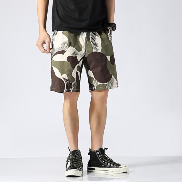 men's shorts loose fitness casual mid-waist fashion beach summer knee-length camouflage streetwear, White;black
men's shorts loose fitness casual mid-waist fashion beach summer knee-length camouflage streetwear, White;black