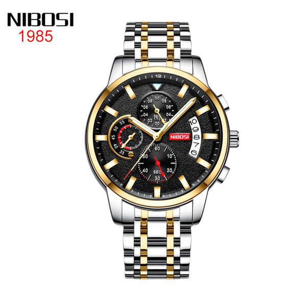 11 style nibosi foreign trade watch men waterproof luminous multi-function quartz student watch 44mm two tone gold shell black dail, Slivery;brown
11 style nibosi foreign trade watch men waterproof luminous multi-function quartz student watch 44mm two tone gold shell black dail, Slivery;brown