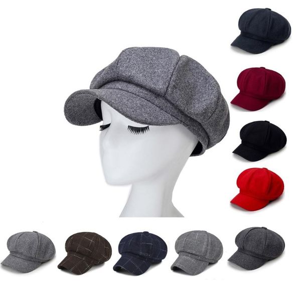 berets women's beret sboy hat autumn and winter casua fashion imitation woolen plaid octagonal women caps, Blue;gray
berets women's beret sboy hat autumn and winter casua fashion imitation woolen plaid octagonal women caps, Blue;gray