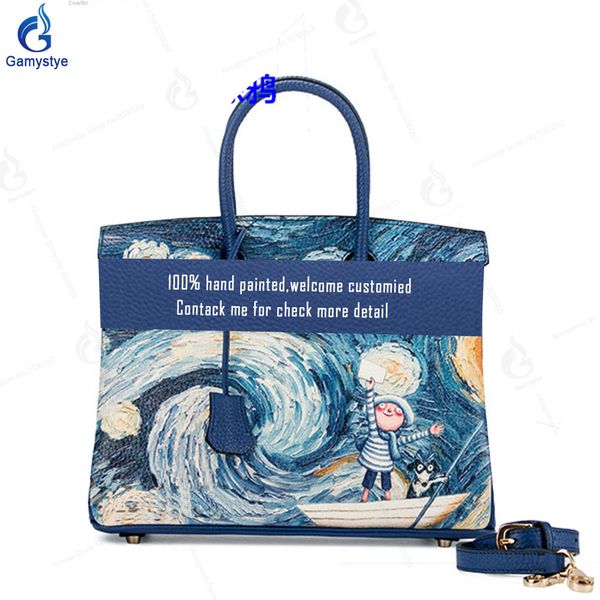 2021 new handmake fashion art hand painted vincent willem van gogh art oil painted bags star leather luxury women, Black;red
2021 new handmake fashion art hand painted vincent willem van gogh art oil painted bags star leather luxury women, Black;red