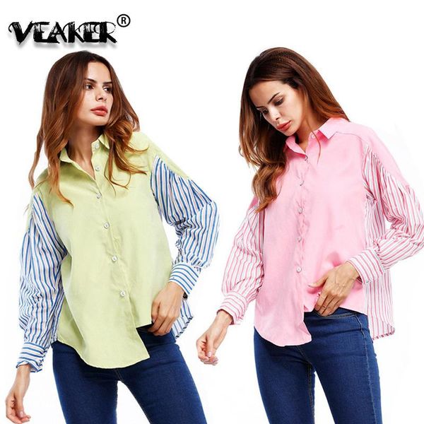 women's blouses & shirts 2021 autumn women overshirt lapel long sleeve beshirt hit fold split joint loose stripe lady bouse fashio, White
women's blouses & shirts 2021 autumn women overshirt lapel long sleeve beshirt hit fold split joint loose stripe lady bouse fashio, White