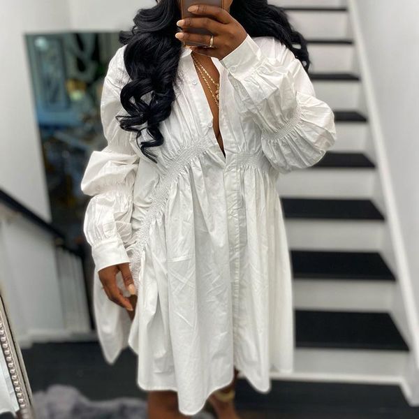 casual dresses lantern sleeve shirt dress woman solid long party for women 2021 mini button female vestidos, Black;gray
casual dresses lantern sleeve shirt dress woman solid long party for women 2021 mini button female vestidos, Black;gray