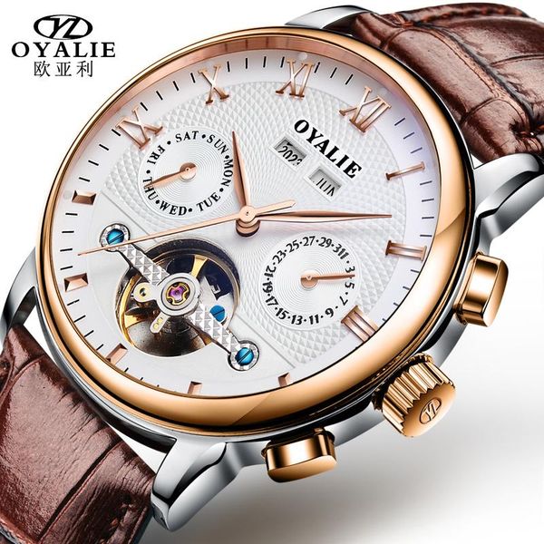 wristwatches men's 2021 mechanical watches digital clocks leather automatic watch for men male, Slivery;brown
wristwatches men's 2021 mechanical watches digital clocks leather automatic watch for men male, Slivery;brown