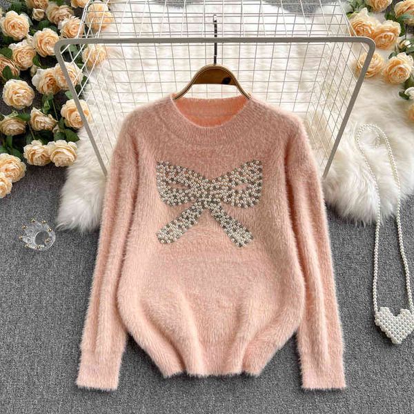 singreiny soft thick knitted pullovers women dign beading bow casual loose autumn winter fashion korean streetwear sweater, White;black
singreiny soft thick knitted pullovers women dign beading bow casual loose autumn winter fashion korean streetwear sweater, White;black