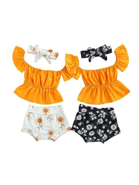 clothing sets 3 pcs born summer outfits, baby girl off shoulder solid color short sleeve t-shirt + flower print shorts bowknot headband, White
clothing sets 3 pcs born summer outfits, baby girl off shoulder solid color short sleeve t-shirt + flower print shorts bowknot headband, White