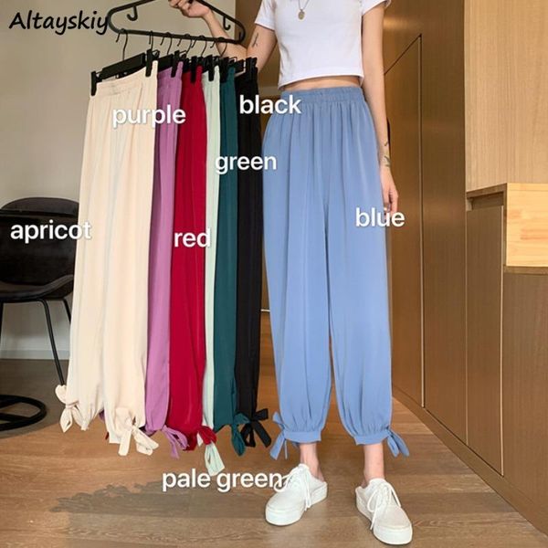 women's pants & capris women casual candy color bandage sweet girls daily soft students high waist females trousers fashionable summer, Black;white
women's pants & capris women casual candy color bandage sweet girls daily soft students high waist females trousers fashionable summer, Black;white