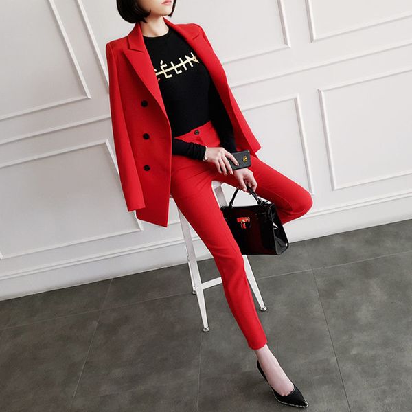 2021 new autumn big red small thin female two-piece professional temperament ol women's suits vyp5, White;black
2021 new autumn big red small thin female two-piece professional temperament ol women's suits vyp5, White;black
