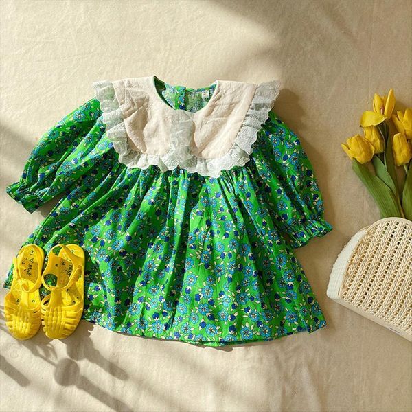 spring sweet floral little princess girl dress for kids clothing korean style baby girls lace lapel collar long sleeve children, Red;yellow
spring sweet floral little princess girl dress for kids clothing korean style baby girls lace lapel collar long sleeve children, Red;yellow