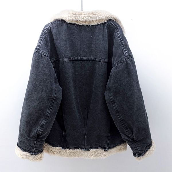 vintage winter thick warm black blue lamb fur liner denim jacket coat women student outerwear loose short jeans jackets female 28x1, Black;brown
vintage winter thick warm black blue lamb fur liner denim jacket coat women student outerwear loose short jeans jackets female 28x1, Black;brown