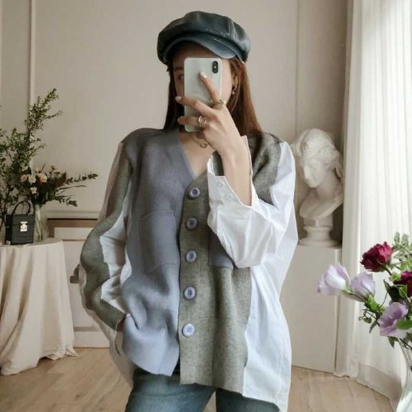 women's knits & tees autumn knitted women sweater cardigan ladies sweaters long sleeve patchwork korean style 2021cardigan mujer, White
women's knits & tees autumn knitted women sweater cardigan ladies sweaters long sleeve patchwork korean style 2021cardigan mujer, White