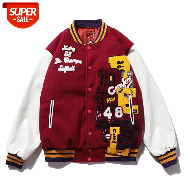 Patchwork Hip Hop Baseball Jacket Coats Men Letter Printing Embroidery Harajuku College Style Bomber Jacket Men Oversize M-2XL #Bi6d, Black;brown
Patchwork Hip Hop Baseball Jacket Coats Men Letter Printing Embroidery Harajuku College Style Bomber Jacket Men Oversize M-2XL #Bi6d, Black;brown