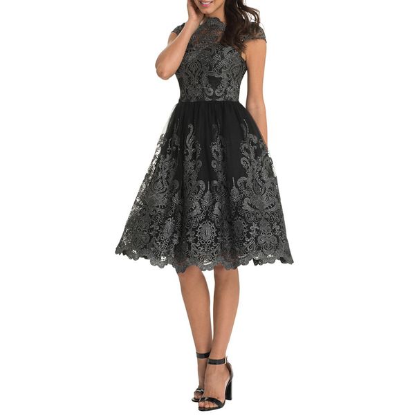 2019 winter dress women patchwork hollow out party dress female vintage short sleeve knee length women vestido, Black;gray
2019 winter dress women patchwork hollow out party dress female vintage short sleeve knee length women vestido, Black;gray