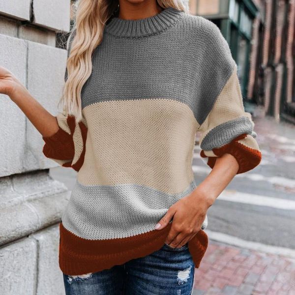 women's sweaters charming female sweater comfortable acrylic fiber loose o neck striped splice women knitted pullover for daily life, White;black
women's sweaters charming female sweater comfortable acrylic fiber loose o neck striped splice women knitted pullover for daily life, White;black