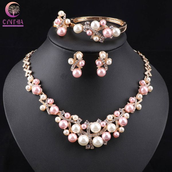 jewelry sets new arrival gold color crystal colorful pearl necklace set women imitation wedding fashion wb-2001, Black
jewelry sets new arrival gold color crystal colorful pearl necklace set women imitation wedding fashion wb-2001, Black