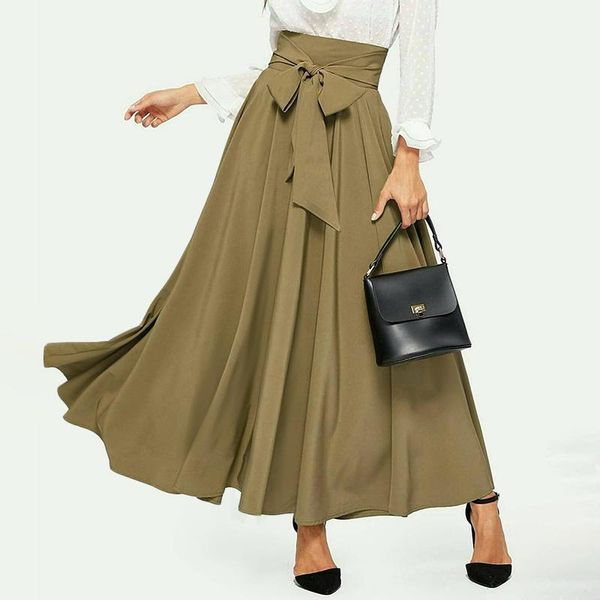skirts vonda women high waist pleated a-line summer fashion belted party long ladies streetwears de mujer, Black
skirts vonda women high waist pleated a-line summer fashion belted party long ladies streetwears de mujer, Black
