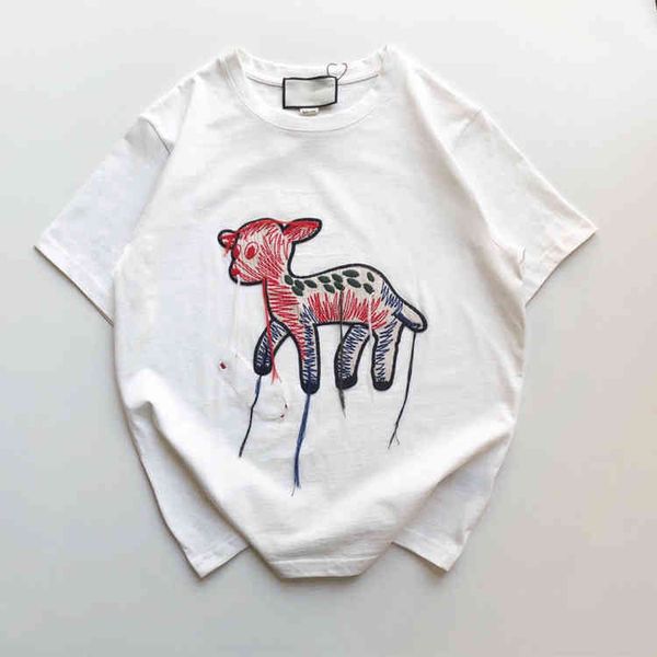 2022 factory wholesale new gu jiachao summer loose casual round neck t-shirt men's and women's cartoon embroidery tassel short sle, White
2022 factory wholesale new gu jiachao summer loose casual round neck t-shirt men's and women's cartoon embroidery tassel short sle, White