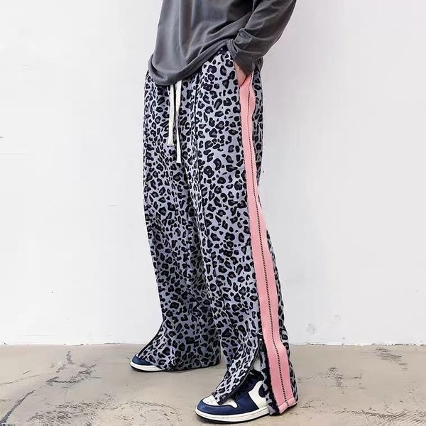 gray pink leopard men's straight casual trousers patchwork pants loose c15, Black
gray pink leopard men's straight casual trousers patchwork pants loose c15, Black