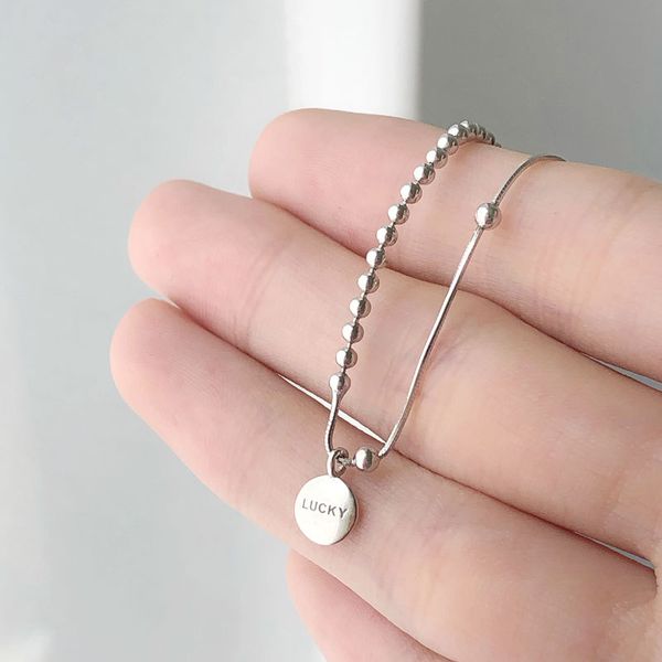 100% real 925 sterling silver chain necklaces for women korea letters lucky beads choker necklace fine jewelry gift ymn200
100% real 925 sterling silver chain necklaces for women korea letters lucky beads choker necklace fine jewelry gift ymn200