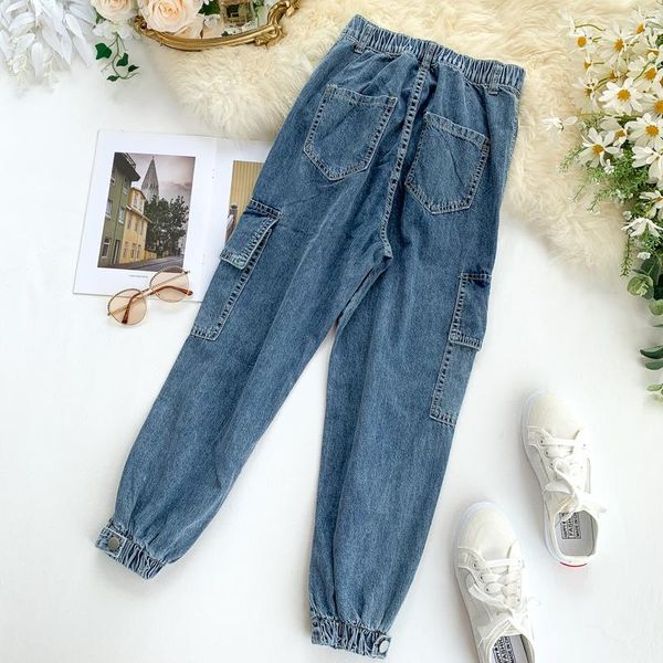 women's pants & capris 2021 spring autumn students loose denim woman casual wild nine-point high waist tooling trousers cc1763, Black;white
women's pants & capris 2021 spring autumn students loose denim woman casual wild nine-point high waist tooling trousers cc1763, Black;white