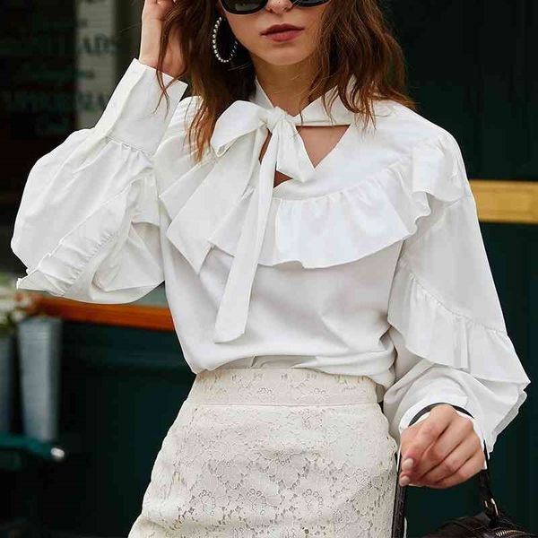 women's knits & tees women spring ruffle patchwork blouses shirt casual lace-up long sleeve female autumn white chic loose pu
women's knits & tees women spring ruffle patchwork blouses shirt casual lace-up long sleeve female autumn white chic loose pu