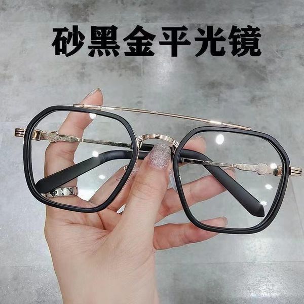 sunglasses crowe's fashion glasses frame men and women personality double beam polygon big face blue light proof, White;black
sunglasses crowe's fashion glasses frame men and women personality double beam polygon big face blue light proof, White;black